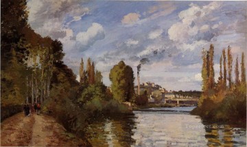  Banks Painting - riverbanks in pontoise 1872 Camille Pissarro Landscapes
